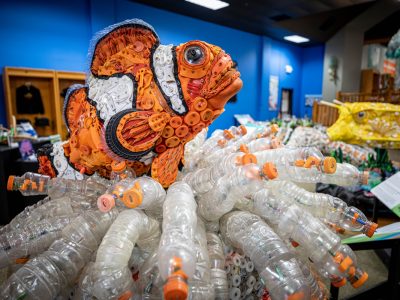 handcrafted sea life bottle art.